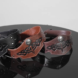 Medieval Embossed Leather Headpiece Adjustable Headband Medieval Costume Accessories Adult Halloween Outfit for Cosplay