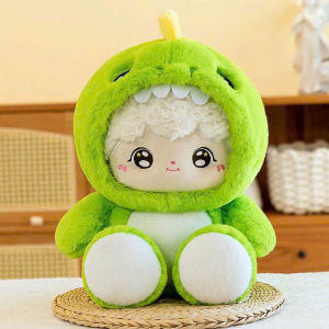 Gấu Bông Baby Three khủng long xanh ngồi Thú Nhồi Bông Cosplay (màu xanh ). Toy Đồ Chơi.