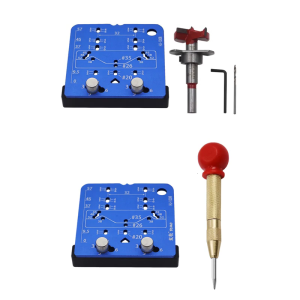 Compacts Practical Hinge Positioning Tool Set Including Drilling Accessories for Furniture Repairing and Maintenance