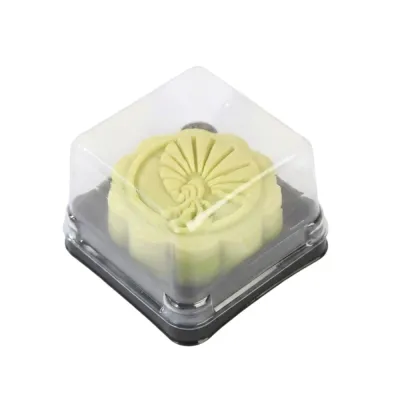 50Pcs 50/75/100g Moon Cake Boxes Sealed Square Shape Mooncake Packaging Box Food Preservation Box Transparent Cookies Storage Box Mid-Autumn Festival