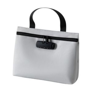 FUNG Combination Lock Bill Money Bag with Lock Zip Closure Canvas Portable Locking Pouch Durable Portable Security Document Bag Travel