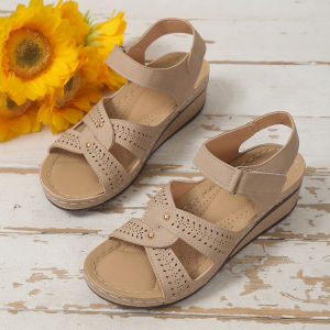 [Free Shipping] 2025 Summer New Large Size Casual Sandals Roman Style Womens Wedge Sandals