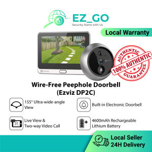 [SG SELLER] EZVIZ Doorbell DP2C/DB2 2K Smart Wireless Peephole Doorbell with Battery-powered Two-Way Talk HDB Condo