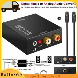 Butterfly Optical Coax Toslink Digital to Analog Converter RCA L R Stereo Audio Adapter