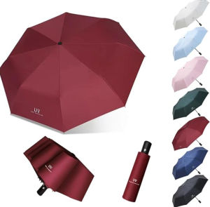 Umbrella Automatic Umbrella Anti-UV Sun/Rain Windproof 3 Folding Compact ( Random ) - Paez Official