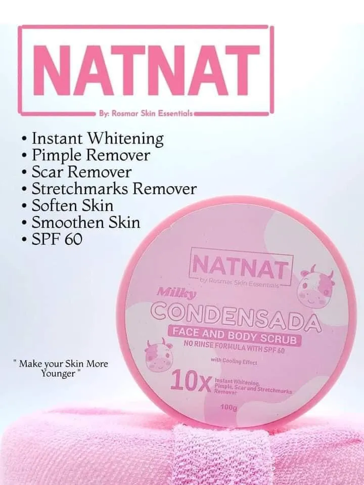 ROSMAR NATNAT MILKY CONDENSADA FACE & BODY SCRUB 100G 10X INSTANT