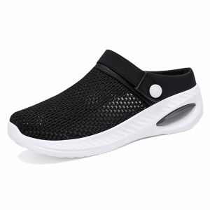 [Free Shipping] WomenS Shoes Versatile Half-Slippers Breathable Outdoor Slippers Fashionable Mom Shoes Closed-Toe Lightweight Casual Shoes