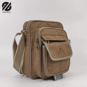 Baepack Tas Selempang Kanvas Pria Xenof Hitam / Tas Bahu Canvas Cowok / Tas Selempang Premium Produsen Bandung