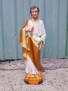 Tượng Thánh Giuse thợ 60cm các mau nâu trắng  chất liệu composite quà tặng công giáo