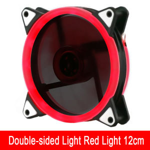 PERFECT-EF 120mm CPU Fan Cooler Case Chassis Cooling Dual Ring Double Sided LED Fan (RGB) Silent - High Air Flow CPU Radiator Heatsink For PC Case
