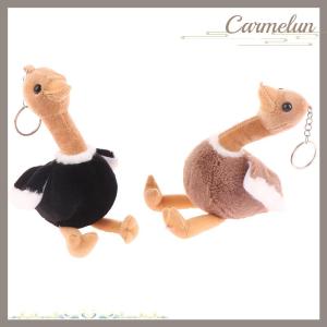 [Carmelun] Cute Ostrich Plush Toy Cartoon Pendant Soft Stuffed Doll Keychain Backpack Car Bag Key Ring Decor Kid Gift