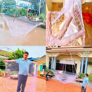 Vó bắt cá dù câu cá vó kéo cá tôm tép bền rộng cạnh 22m x 22m màu trắng