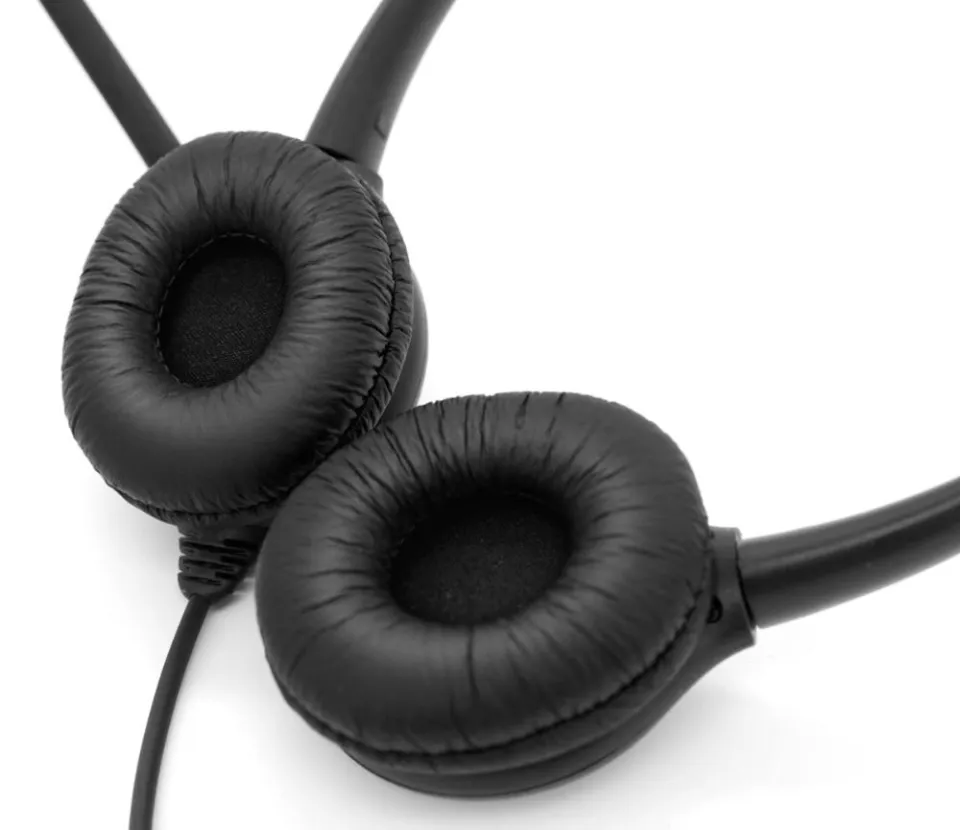IPD Office Phone Headset With Noise-Canceling Mic - Wired QD To RJ9 For Polycom, Avaya, Nortel & More Desk Phones