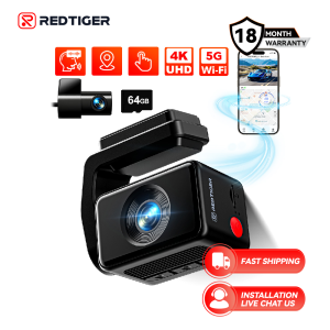 REDTIGER A4 4K Dash Cam 2160P UHD 2.2 Touch Screen 5.8GHz WiFi & GPS G-Sensor Voice Control