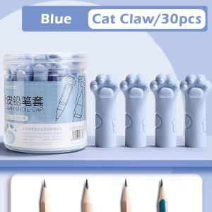 JAYNEBIO 30pcs Mục đích kép Nắp bút chì tẩy Hình dạng móng vuốt mèo Bộ mở rộng bút chì Phim hoạt hình Hộp bảo vệ bút chì Sinh viên