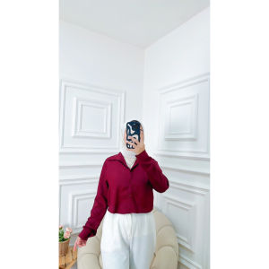 Long Lexa Sakura / RIABELA Crop Kemeja Wanita