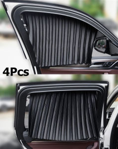 4 ชิ้นรถสี Sun ม่านปรับม่านบังแดดผ้าม่านบังแดดม่านแขวนม่านรถยนต์หน้าต่างด้านข้างม่านบังแดดเหมาะสำหรับรถยนต์ส่วนใหญ่ ผ้าม่านติดรถยนต์ ม่านบังแดด สำเร็จรูปแบบไม่เจาะ 4 PCS Universal Car Window Sun Shade Curtain