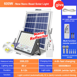 (5Years Warranty)  Solar Led Outdoor Lighting The new upgrade Solar Light High Quality IP67 Waterproof High Brightness Solar Spotlight with Remote Control Apply to Garden Courtyard 太阳能led户外