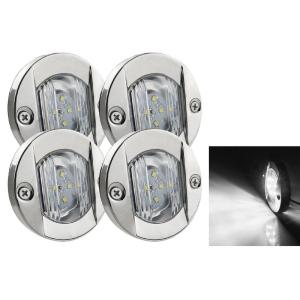 Navigation-Boat Interior Deck Light LED 12V Waterproof For Kayak Yacht Stern Signal Lamp Chrome Bezel Marine Lights 4pcs