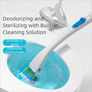 UNDATA Long Handle Disposable Toilet Brush Scrubbing Bubbles Flushable Cleaner Pads Toilet Bowl Brush Scrubbing Cleaning Brush Toilet Cleaning