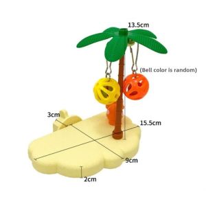 OWMXZL Budgie atiel Bird Perch Platform Bell Ball Boredom Relief Cage Accessory  Palm Tree Bird Interactive Toy Molar