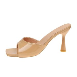[Free Shipping] Plus-Size 2026 Summer New Collection: Fashionable Square-Toe High-Heeled Sandals With Thin Heels Versatile And Available In Stock