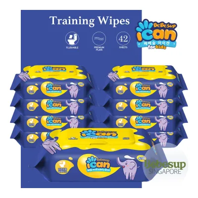 [Official] Bebesup ICAN Training Wipes (Flushable Wet Wipes) for kids 42s x 9 packs (Carton)