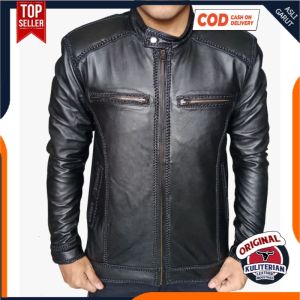 Sulam - BISA COD Jaket Kulit Pria Sulam 100%Jika Palsu Uang Kembali BONUS DOMPET