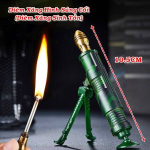 bật lửa diêm xăng hình cối quân đội ( kim loại ) - xài