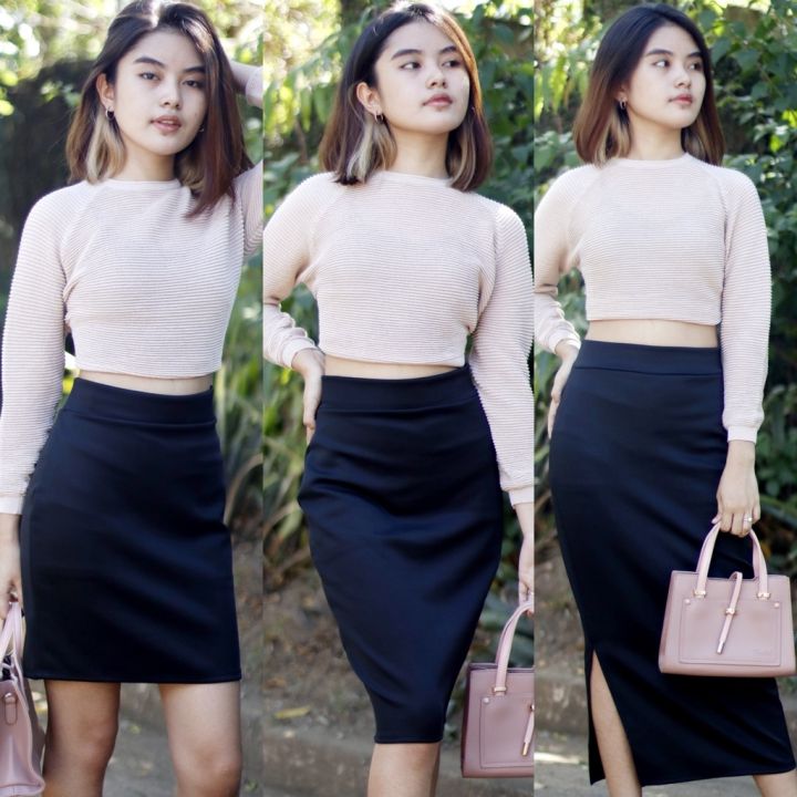 Long pencil clearance cut skirt