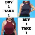 Bea Racer Croptop Sando – Plus Size, Cotton Spandex, Comfy Fit (L-2XL). 