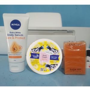 Paket viral pemutih badan wub body cream nivea body serum sabun kojiesan