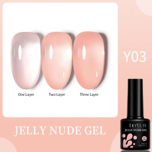 BORN PRETTY Jelly Nude Gel Nail Art Polish Translucent Glitter Semi Permanent Varnish Long Lasting Soak Off Nail Art Manicure