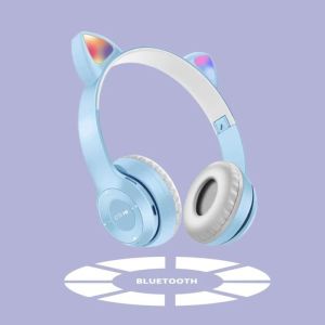 P47M Audifonos LED RGB On-Ear Wireless Gaming Foldable Headset Electronics Stereo Cute Cat Earphones for Aviation BT headphones Pigfly