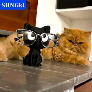 SHNGki 3D in Mèo Kính chủ thời trang Kính đứng với ngồi Kitten đặt ra đáng yêu bàn tổ chức cho văn phòng nhà trang trí phòng