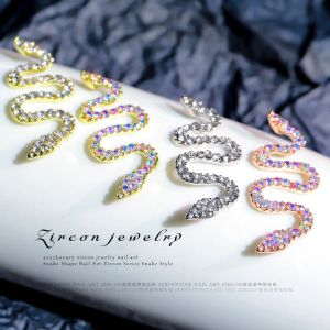 60Pcs/Box Snake Nail Charms with Rhinestones Elegant And Fashionable Nail Art Accessories Ins