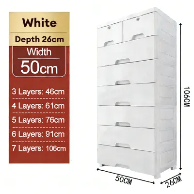VISION HOME STORE | Durabox Drawer Cabinet – Lockable Wheeled Thickened Plastic Storage for Kitchen & Bedroom