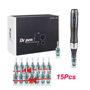 Wireless Dr Pen M8 with 15Pcs 11/16/24/36/42Pins Nano Cartridge Derma Pen