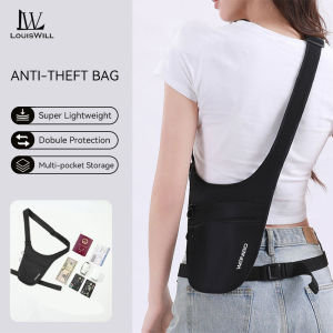 LouisWill กระเป๋าสะพายข้างกันขโมยสำหรับผู้ชายกระเป๋ากีฬากระเป๋าซิปเรียบกันน้ำกันขโมยกระเป๋าลำลองกระเป๋าสตรีทกระเป๋าสะพายไหล่กระเป๋าหิ้วอเนกประสงค์กระเป๋าคาดหน้าอกกระเป๋าเดินทางกระเป๋ากระเป๋าธุรกิจ