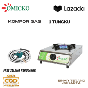 KOMPOR GAS OMICKO 1 TUNGKU STAINLESS API BESAR