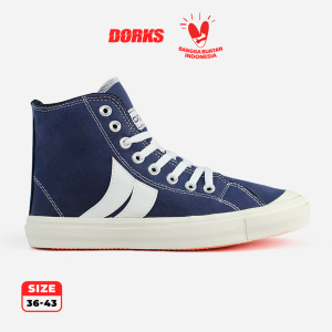 Dorks Classic High Navy - Sepatu Sneakers Casual Pria Wanita Sepatu Sekolah Dorks