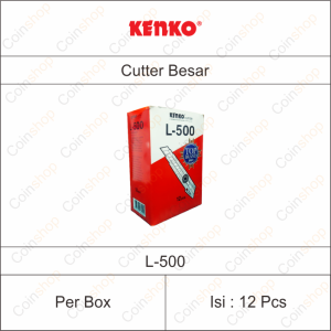 1 Box Kenko L500 Cutter Besar L-500 Isi 12 Pcs