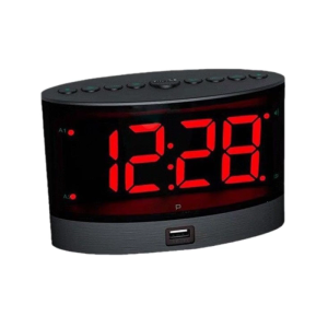 2 Alarms Clock for Heavy Sleepers with Wireless Bed Shaker Adjustable Vibration Intensity USB Rechargeable Easy Snoozes