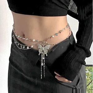 METALIX Butterfly Waist Chains Elegant Advanced Body Jewelry Fashion Waist Accessory Belly Chain for Women