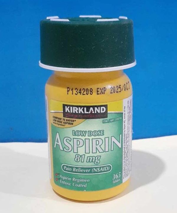 Kirkland Signature Low Dose Aspirin 81 mg, 30 tablets, Exp 10/30/2025