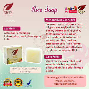 Perawatan Wajah Sabun Muka Beras Batang Herbal SR12 dari Ekstrak Beras & Minyak Kelapa Murni