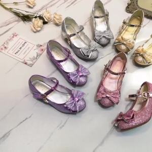 Girls Sandals Rhinestone Butterfly Latin Dance Kids Shoes Children High Heel Princess Shoes Glitter Leather Party Dress Wedding2026