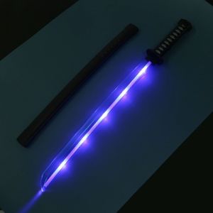 Demon Slayer acousto-optic Japan Light Sword with scabbard Weapon Cosplay Samurai Ninja Prop Flash Toys For Kids