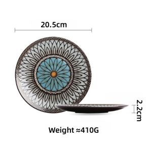 Omk phong cách cổ điển gốm 8.5 inch đĩa ăn tối