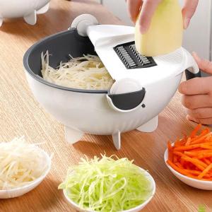 Multifunctional 2 In 1 Vegetable Slicer Cutter Chopper Fruit Strainer Basket  Spiralizer Grater Food Peeler Mandoline Shredder